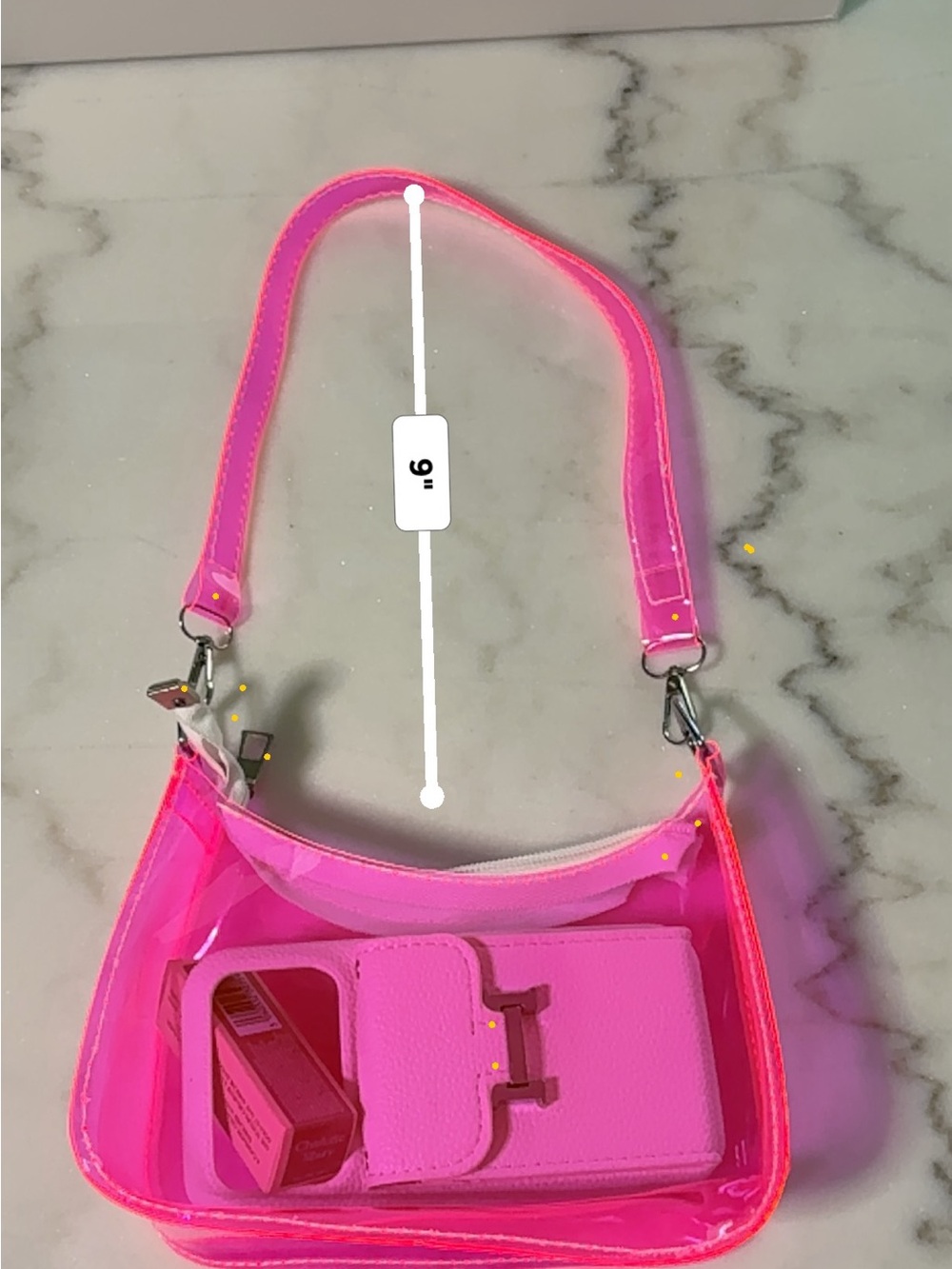 Concert Stadium Tote Neon Pink Jelly Shoulder Bag - Picture 5 of 8